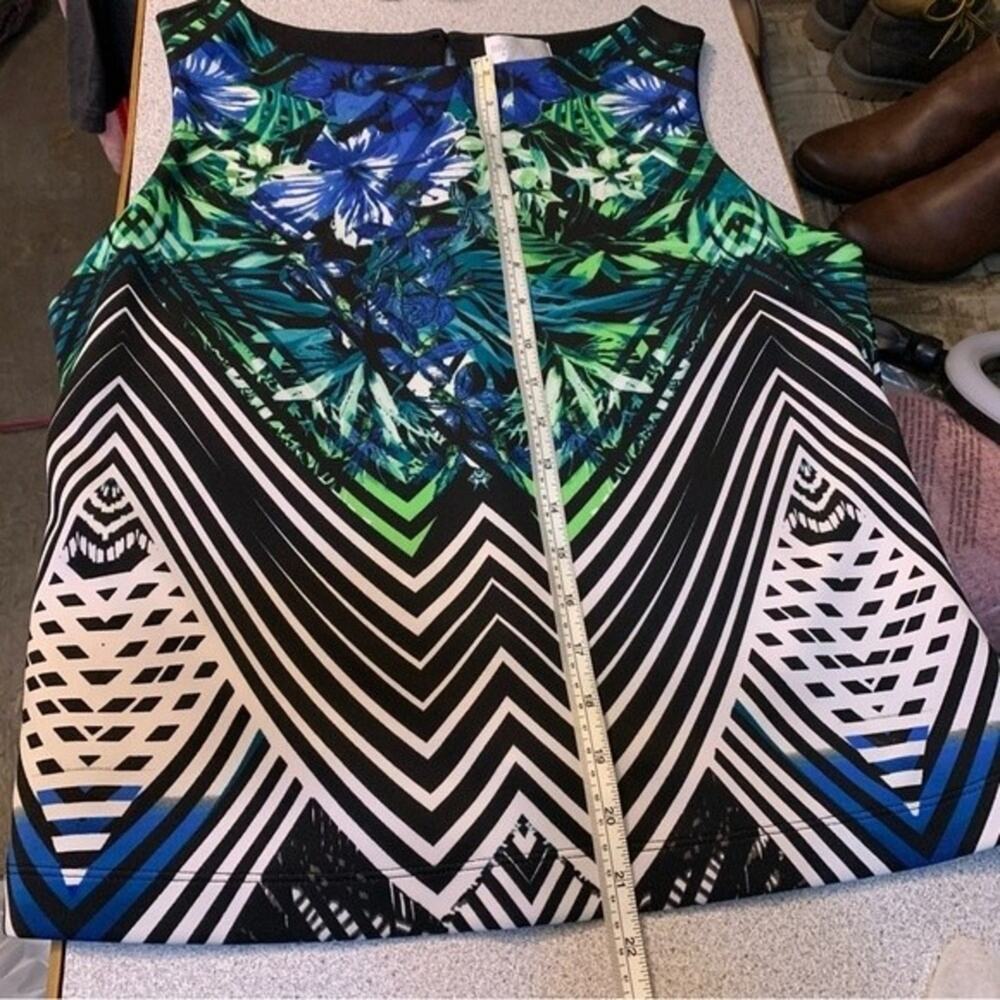 Bisou Bisou Floral Artsy Design Womens Tank Top Size Large Tropical Vacation - Picture 5 of 6